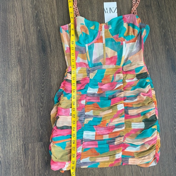 Zara 2022 chain strap multicolored printed dress - Picture 12 of 16